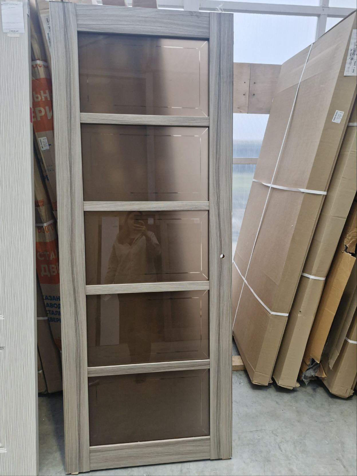 ***ДО 80 Imp16 дуб тортора, покрытие Farbspektrum триплекс графит, без врезки, 44 мм, образец ЛОТ 17694018