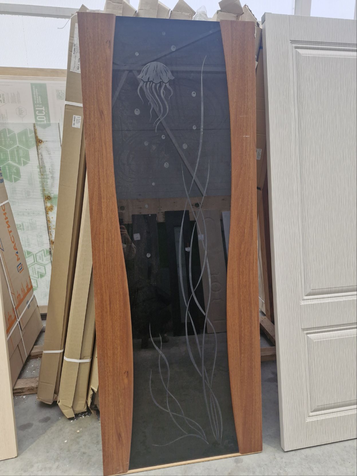 ***ДО 80*210 Сириус орех кантри, покрытие ПВХ черное, полное, худ. рис. Медуза ЛОТ 17694119