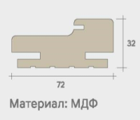 Коробка МДФ телескоп (Корадубов) (бетон крем (БТК), 32*72, 2065, Экошпон)