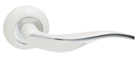 Дверная ручка Энна на круглой розетке (белый/хром блестящий, арт. INDH 426-08 W/CP)