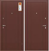 Тульские двери  А06 мет-мет, два замка, раздельная ф-ра, хром (антик медный, антик медный) (1900*980, Левая)