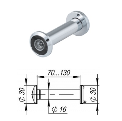 Глазок DV 4/130-70/Z CP хром