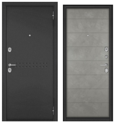 BULDOORS FAMILY MASS, букле антрацит R-4, МДФ бетон серый M-135 прав 