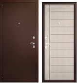 Тульские двери  Е2  ВИТА-NEW, хром (антик медный, МДФ Бьянка(Лиственница беленая)) (2050*960, левая, плоские ключевины)