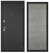 Бульдорс ФЭМЕЛИ МАСС, букле антрацит Р-4, МДФ бетон серый M-135, хром (2050*960, правая, Ночная задвижка)