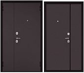 Тульские двери  МАКСИ  STEEL (медь, медь, 2 контура), хром (2050*1300, левая)