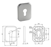 Накладка на цилиндр ESC.C.TRD/K.486 SSC-16 (прямоугольная, сатинированный хром)