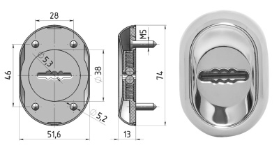 Ключевина Кл-С13 (Хром)