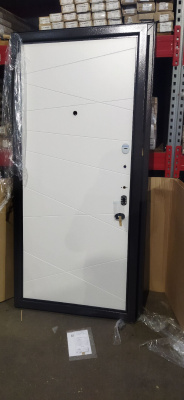 Бульдорс MASS-90 три контура, букле шоколад, МДФ Ларче белый 9S-130, хром, 2050*960, правая, лот H891653