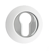 Накладка на цилиндр на круглой розетке РЕНЦ (белый/хром блестящий, арт. INET 08 W/CP)