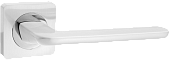 Дверная ручка Лана на квадратной розетке (супер белый/хром блестящий, арт. INDH 95-02 SW/CP)
