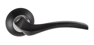 Дверная ручка Карпаччо на круглой розетке черный