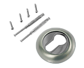 Накладка на цилиндр на круглой розетке РЕНЦ (никель матовый/никель блестящий, арт. INET 08 SN/NP)