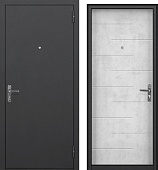 Тульские двери  МАЛЬТА, (черный муар,один замок,  МДФ 6мм бетон снежный) (2050*960, правая)