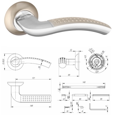 Ручка раздельная R.TL54.LOGICA SN/CP-3