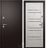 Дверь мет  МЕДЕЯ-340 Сатин черный(Дуб нордик ДУБЛИН (зеркало), хром (2050*860, R, правая)