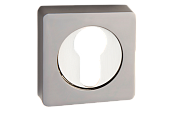 Накладка на цилиндр на квадратной розетке РЕНЦ (никель матовый/никель блестящий, арт. INET 02 SN/NP)