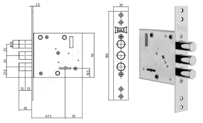 Замок KALE 447L CR