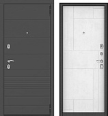 Дверь металл Агрия 2К ( МДФ силк титан / МДФ лофт белый ) (2050*860, правая)