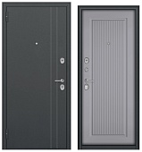 ФЭМЕЛИ ЭКО, РЛ-2, МДФ гриджио E-197, 2 замка (2050*960, левая, Ночная задвижка, серый муар, хром)