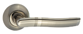 Дверная ручка Капрезе на круглой розетке (никель матовый/никель блестящий, арт. INAL 507-08 SN/NP)