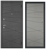 ХОУМ ЭКО, МДФ бетон темный 6E-130, МДФ бетон серый 6E-130, 2 замка (2050*860, правая, Ночная задвижка, букле антрацит, хром)