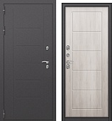 Дверь металл Термаль Экстра (шагрень 7024 / МДФ лиственница белая) (2050*860, левая, термо)
