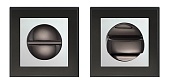 Завертка на квадратной розетке Итарос Премиум Плюс  (черный никель/хром BN/CP, квадрат в квадрате)