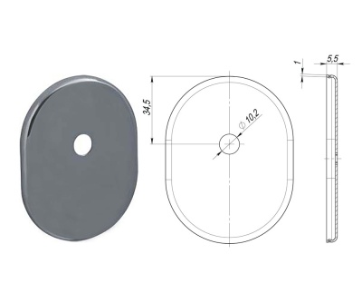 Декоративная накладка ESC.O.SF/OV.474 CP на шток