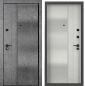 Дверь металл ТОРЭКС Х7 ПРО PP, ПВХ Бетон темно-серый, X-HT2, ПВХ Ферро, X6-HT2, черн квадр (2050*950, R, правая, темно-серый букле графит, черн.фурн)