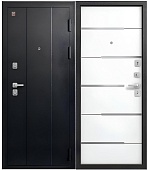 Дверь мет С-108, Серый муар, ПВХ Белый, хром (2050*960, L, левая)