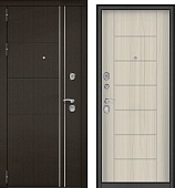 Дверь металл Теплолюкс NEW (МДФ венге рифленый/МДФ сандал белый) (2050*860, левая)