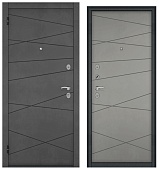 ХОУМ ЭКО, МДФ бетон темный 6E-130, МДФ бетон серый 6E-130, 2 замка (2050*860, левая, Ночная задвижка, букле антрацит, хром)