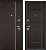 Дверь металл Теплолюкс NEW (МДФ венге рифленый/МДФ венге рифленый) (2050*960, левая)