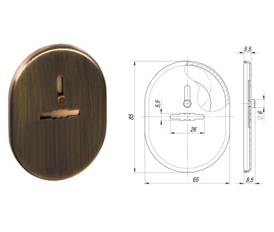 Декоративная накладка ESC.S-lift.SF/OV.476 сувальдная