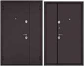 Бульдорс МЕГА МАСС СТАЛЬ (Двухстворчатая),пенопласт, букле шоколад, букле шоколад, хром (2050*1300, левая)