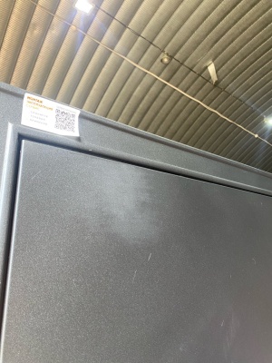 BULDOORS TRUST MASS, D-4, МДФ дуб белый матовый 9SD-1, 2050*960, правая, черный муар металлик, хром, лот 43552715