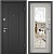 Дверь металл ТОРЭКС ДЭЛЬТА ПРО MP, т-сер букле графит РГСО, ПВХ Бьянко СК6-СМ (2050*950, R, правая, зеркало, магнит.уплотнит., Ручка Boston, темно-серый букле графит, хром)