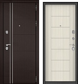 Дверь металл Теплолюкс (МДФ венге рифленый/МДФ сандал белый) (2050*960, правая)