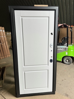 BULDOORS TRUST MASS, D-4, МДФ дуб белый матовый 9SD-1, 2050*960, правая, черный муар металлик, хром, лот 43552715