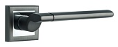 Дверная ручка Лигурия на квадратной розетке (графит/хром GR/CP)