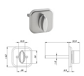 Ручка поворотная BKW8x75.K.TRD62 SSC-16 (квадрат, сатинированный хром)