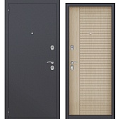 Дверь металл Арета (шагрень 7024/МДФ капучино) (2050*860, левая)