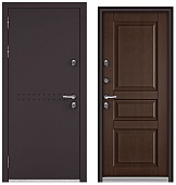 ТЕРМОРАЗРЫВ (СПЛИТ) MP, тисн.Р-4, МДФ дуб коньяк 10ТСД-2 (2050*960, левая, нержавеющий порог, букле шоколад, хром, термо)