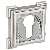 Накладка на цилиндр на квадратной розетке РЕНЦ (никель матовый/никель блестящий, арт. INET 19 SN/NP)